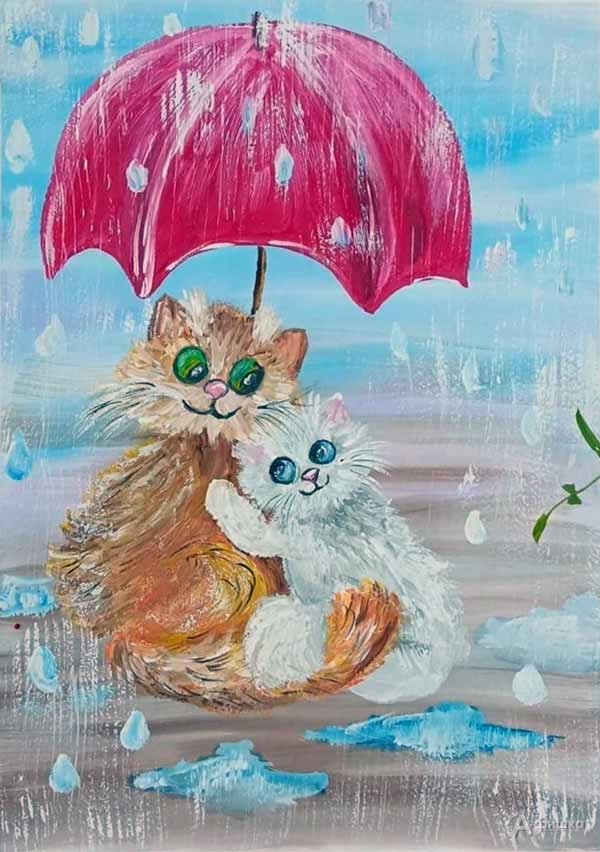 Мастер-класс по правополушарному рисованию «Коты-неразлучники»: Детская афиша Белгорода