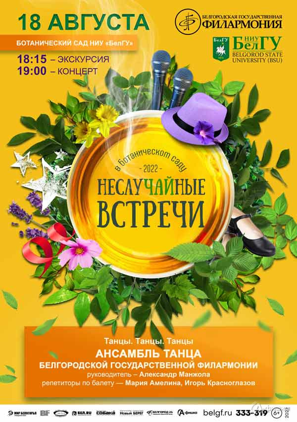 «НеслуЧАЙные встречи 2022»  с ансамблем танца: Афиша филармонии в Белгороде