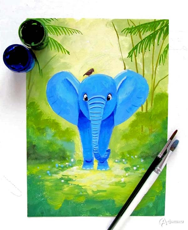 Мастер-класс по правополушарному рисованию «Милый слоник»: Детская афиша Белгорода