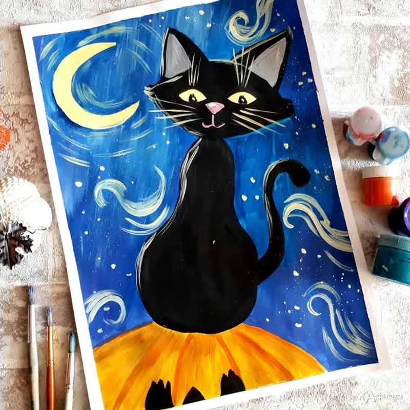Мастер-класс по правополушарному рисованию «Чёрный кот»: Детская афиша Белгорода