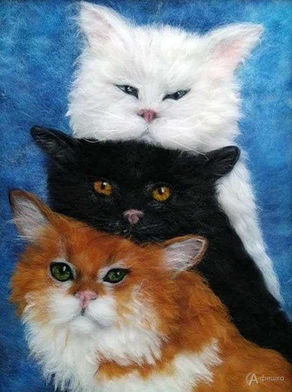 Мастер-класс по живописи шерстью «Три кота: Детская афиша Белгорода