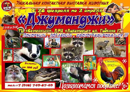 Контактная выставка животных «Джуманджи» в Белгороде