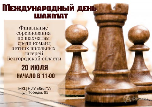 Спортивный праздник День шахмат - 2018 в МКЦ БелГУ: Афиша спорта в Белгороде