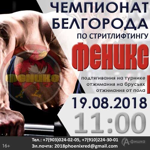 Чемпионат города Белгорода по стритлифтингу «Феникс»: Афиша спорта в Белгороде
