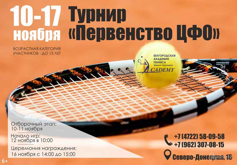 Турнир по теннису «Первенство ЦФО»: Афиша спорта в Белгороде