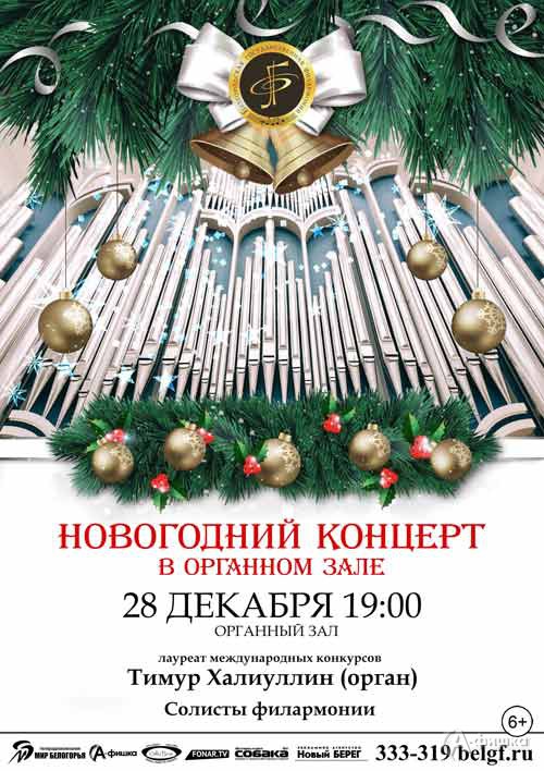 Новогодний концерт в Органном зале: Афиша филармонии в Белгороде