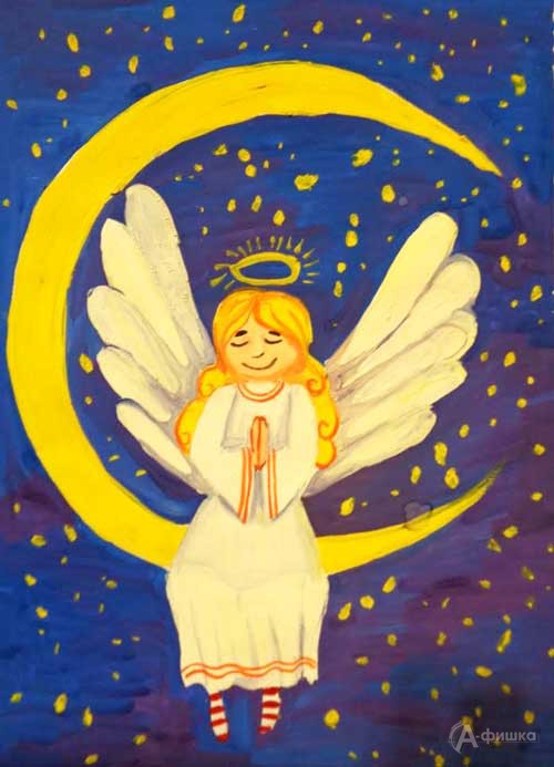 Занятие «Ангел на месяце» в изостудии клуба «Шёлковые детки»: Детская афиша Белгорода