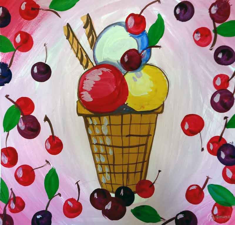 Занятие «Вишневое мороженое» в изостудии клуба «Шёлковые детки»: Детская афиша Белгорода