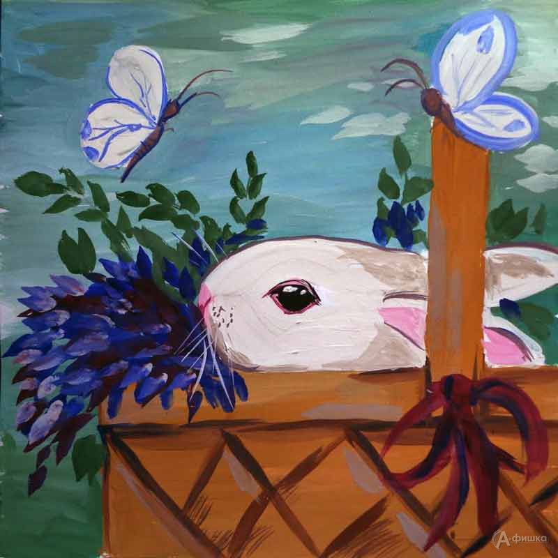 Занятие «Белый кролик» в изостудии клуба «Шёлковые детки»: Детская афиша Белгорода