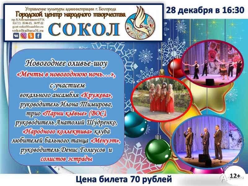 Оливье-шоу «Мечты в новогоднюю ночь…»: Афиша Нового 2020 года в Белгороде