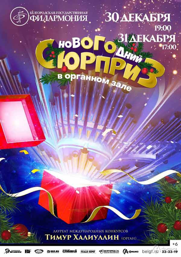 Концерт в Органном зале «Новогодний сюрприз»: Афиша филармонии в Белгороде