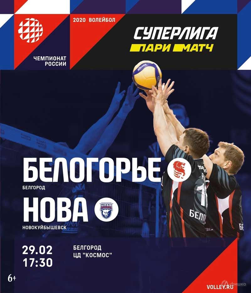 «Белогорье» – «Нова» (Новокуйбышевск) 29 февраля: Афиша волейбола в Белгороде