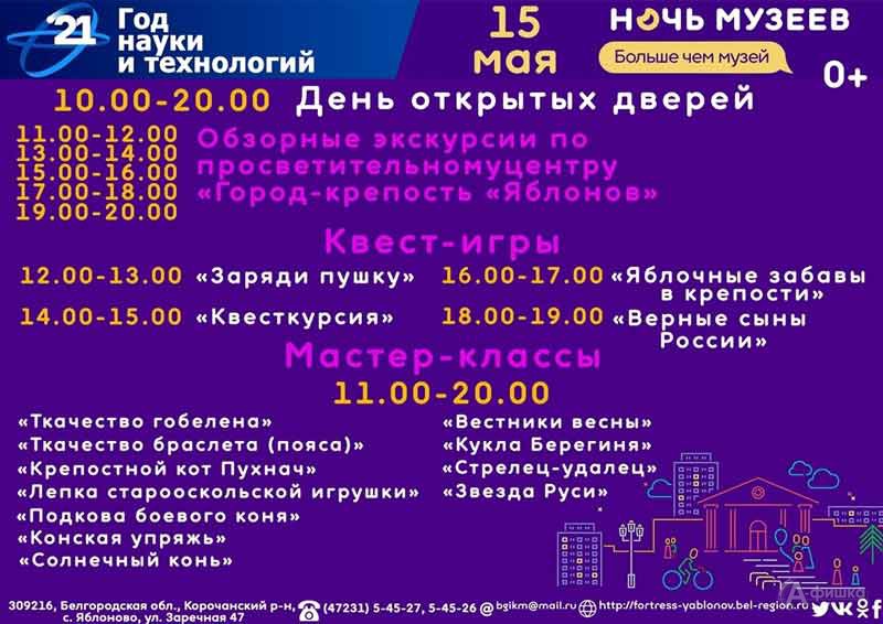 «Ночь музеев 2021» в городе-крепости «Яблонов»: Не пропусти в Белгороде