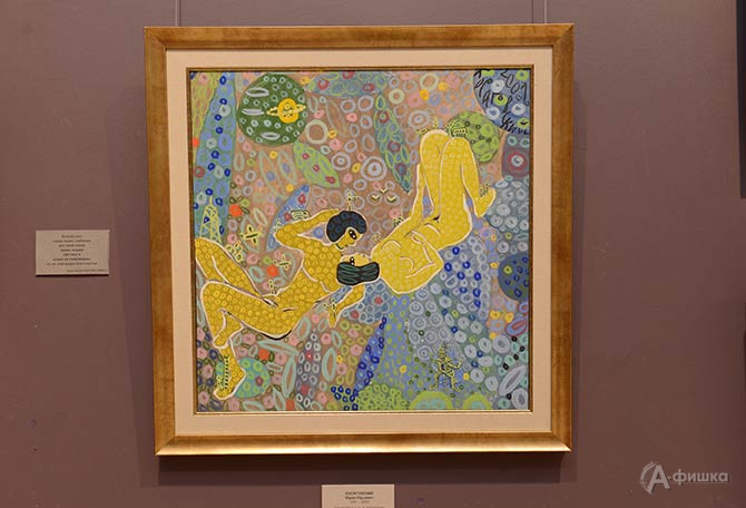 Юрий Юрьевич Косаговский &laquo;Влюблённые в космосе&raquo;. 54 х 48. Картон, смешанная техника. 2001 г.