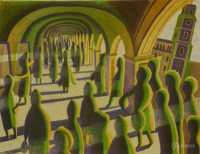 Тарасюк И.И. (род. 1957). Гостиный двор. 2003&nbsp;Бумага, цветная литография. 36&times;50,5 29,5&times;38,5