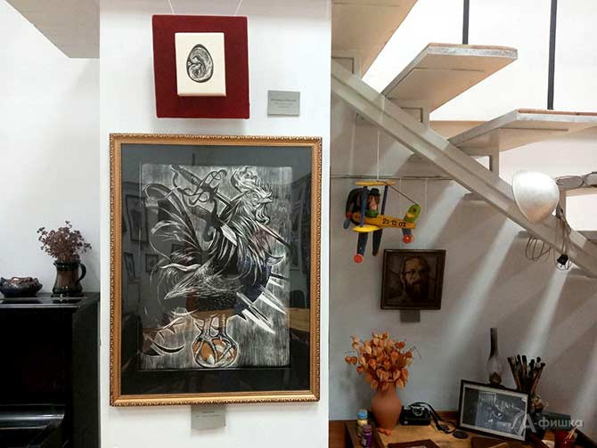 Яна Серпухова. Защитник (бумага, линогравюра)