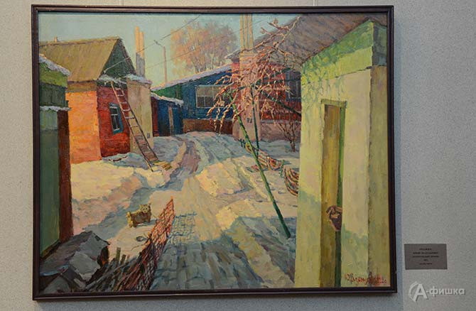 Рязанцев Юрий Анатольевич &laquo;Родительский дворик&raquo; 2023 г. холст, масло 90х104