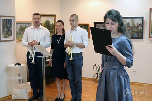 Дуэт труб в составе Вячеслава Коренькова и Андрея Андрейкина и концертмейстер Юлия Минченкова