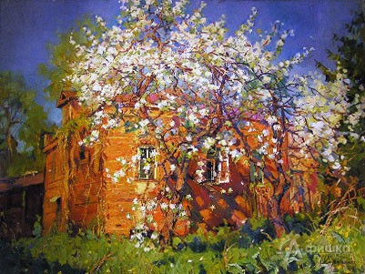 О. Сорокина «Дворик с цветущей яблоней» (2009) 