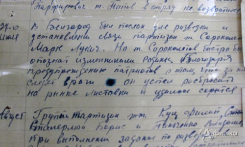 Записи боевых действий белгородских подпольщиков