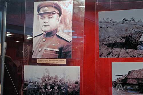 Центральная витрина выставки «Фронтовые дороги Анатолия Архипова» посвящена событиям Курской битвы