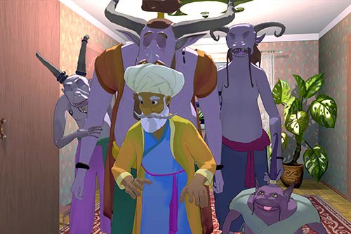 Кадр из мультфильма Владлена Барбэ «Печать царя Соломона»